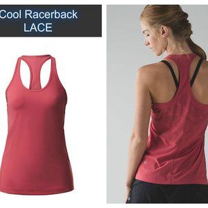 Lululemon Cool Racerback LACE  fireside red sz 8